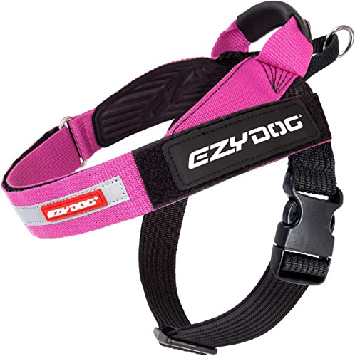 EzyDog Express Hundegeschirr - Norwegergeschirr für Kleine, Mittelgroße und Große Hunde, Reflektierendes, Verstellbares, Gepolstertes Geschirr Hund. Perfekt zum Joggen und Radfahren (XS,Rosa)