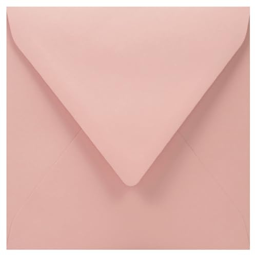 Netuno 100 quadratische Briefumschläge Blass-Rosa 15,3 x 15,3 cm 110g Woodstock Cipria Recycling Briefhüllen quadratisch Umweltpapier Umschläge farbig für Ostern Weihnachten Hochzeit Geburtstag Taufe | 110g Woodstock Cipria · edle rosafarbene Umschläge Naturpapier für Geburtstag, Babyparty, Taufe, Muttertag & Einladungen