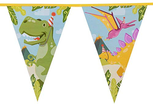 Boland 50050 - Guirnalda de banderines (6 m, diseño de Dinosaurios, decoración para Colgar, Guirnalda de cumpleaños Infantiles, Fiesta temática, Carnaval)