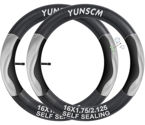 YunSCM 2PCS 47/57-305 Anti-crevaison Chambre à air 16x1.75/1.95/2.125 AV32mm Valve Prévention et Réparation Compatible 16 Pouces Chambre à air Vélo de Route, VTT, vélo électrique
