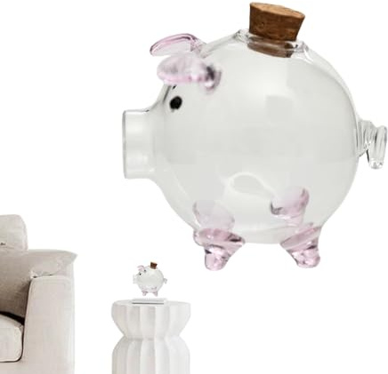 higyee Banca dei Soldi,Scatola salvamonete in Barattolo a Forma di Maiale | Salvadanaio Trasparente a Forma di Maiale, salvadanaio per Monete in Contanti, per Bambini, Ragazzi, Ragazze