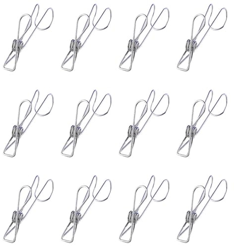 Cabilock Pinces À Linge Inoxydables 25 Pièces 3.74X1.18X0.79 Pouces Clips De Rangement Multifonctions pour Buanderie Cuisine Maison Antirouille