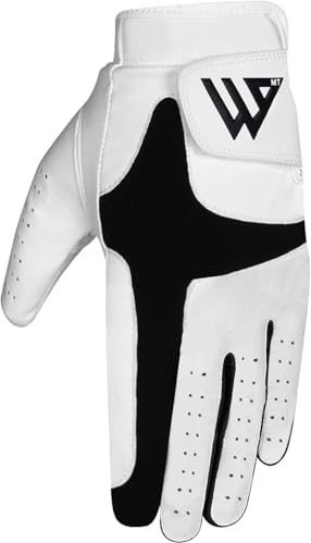 Golfhandske Herr Vänster Höger Hand Anti-Slip Läder Grip Golfer Flexibel Trolley Slitstarkt Slitage Golfing Prestanda