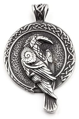Southbankstore Halskette mit nordischem Wikinger-Raben-Totem-Anhänger, schwarzer Vogel, Krähenkette, Schmuck, Geschenk