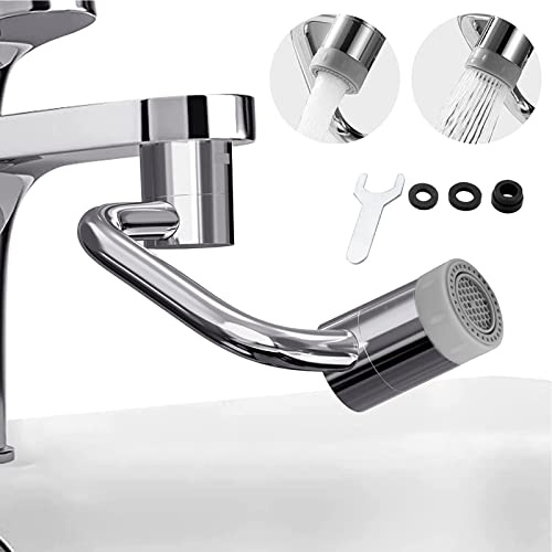 MHGLOVES 1080° Drehbar Wasserhahn Strahlregler, Universal Perlatoren, Wasserhahn Verlängerung Mit 2 Sprühfunktion, Edelstahl, Poliert
