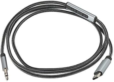 sourcing map USB Type C to 3.5mm Male Audio Aux Jack Cable Headphone HiFi Car Stereo Adapter Cord with In-Line Mic Remote Volume Control