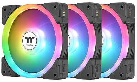 Thermaltake SWAFAN EX 12 ARGB PC Cooling Fan, 3-Fan pcak, 500~2000 RPM, Magnetic Connection, Reversable Blades, sync with MB RGB Software, CL-F167-PL12SW-A