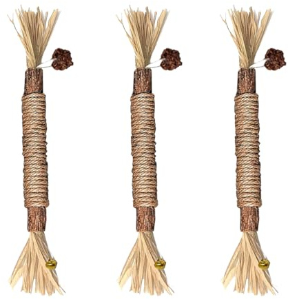 Luckious Silvervine Lot de 3 bâtonnets à mâcher pour chats et jouets dentaires pour une haleine fraîche et un plaisir ludique