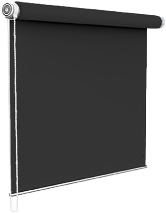 Sichtschutz Seitenzugrollo 90 x 140 cm, Sichtschutz und Sonnenschutz Blickdicht, Alu-Jalousie, inklusive Montagematerial, für Dachfenster, Schwarz