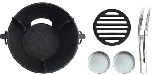 Barbecue à charbon portable en fonte - Table de cuisson coréenne - Barbecue japonais