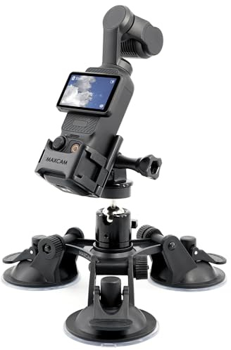 MAXCAM Triangle Suction Cup Compatible for DJI Osmo Pocket 3, Car Windshield Window Vehicle Boat Camera Holder for DJI Osmo Pocket 3 Triangle Suction Cup Mount Windshield Mount