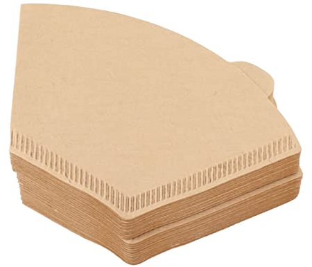 F&Y Lot de 100 filtres à café triangulaires coniques, filtres en papier non blanchi pour cafetière à verser et égoutter, taille de 1 à 2 tasses, jetables, petit, F&Ycm75kuo3gn