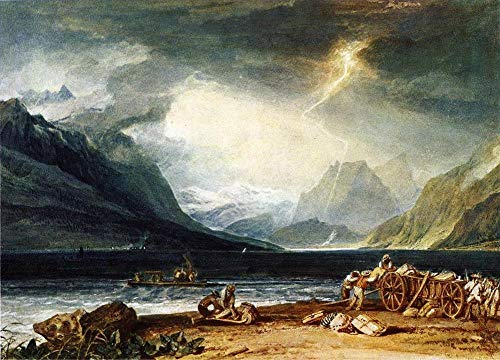 9 Art Paintings The Lake of Thun Switzerland Romantic Turner stormy cloudy landscape Oil Painting on Canvas - Wall Decor 03, £70-£1500 Hand Painted by Art Academies' Teachers