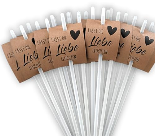 Hochzeitsdeko Knicklichter Leuchtstäbe Glow-Sticks Hochzeit Vintage Boho, Set 50 Stück