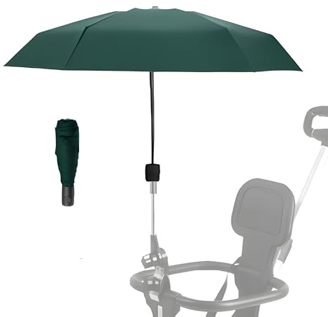 Nakazawa Paraguas desmontable para cochecito de bebé, parasol con clip, paraguas portátil para cochecitos, protege a tu hijo de los dañinos rayos UV (verde)…
