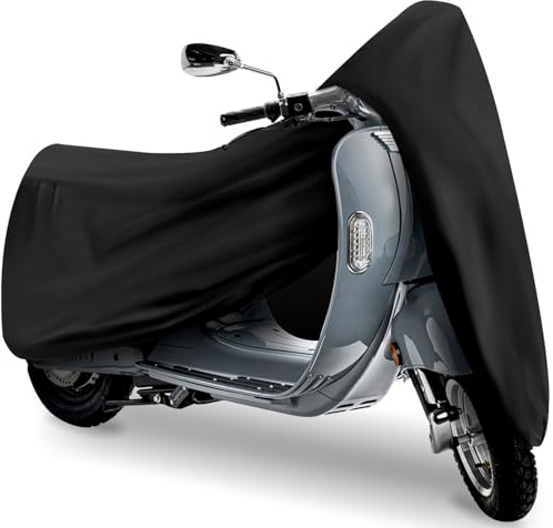 TOKEPT Scooter Cover, Waterproof Moped Cover, Vespa Cover, Outdoor Windproof and UV, for 60 Long Yamaha Honda Ruckus Motorbike Cover (Black)