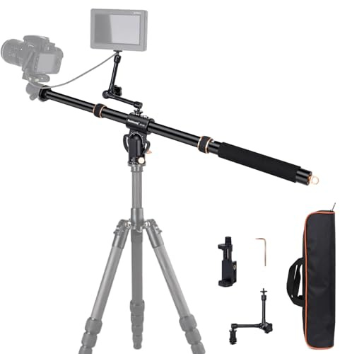 Koolehaoda Tripod Extension Arm 41 Retractable Horizontal Center Column 360° Rotatable 180°Vertical Adjustable Tripod Boom with Magic Arm for Camera Macro Overhead Photography, Load Up to 33lbs