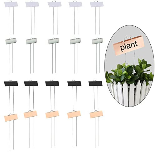Creatorally Pflanzenetiketten aus Metall, Pflanzenetiketten, für den Außenbereich, Garten, Pflanzenschilder, Setzlingschilder, wasserdichte Gemüseetiketten, 9 x 3,5 cm, 20 Stück