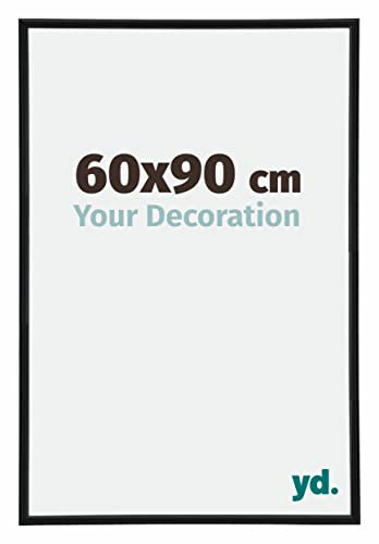 yd. Your Decoration - Puzzlerahmen 60x90 cm - Schwarz Matt - Puzzlerahmen 1500-2000 Teile - Kunststoff Bilderrahmen - Annecy