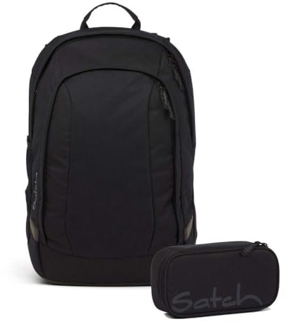 Satch Air Schulrucksack Set 2tlg. inkl. Schlamperbox (Blackjack)