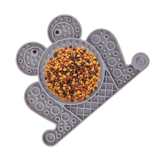 Lamiendo Alfombra para Perros, Plato Antideslizante, Bandeja, Alfombra Lamiendo para Cachorro - Alimentador De Perro con Ventosa De Silicona con Forma De Rana | Lento Interactivo Lamiendo