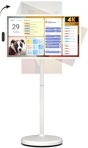 ApoloSign 32 inch 4K UHD Smart Portable TV 2nd Gen with Android OS EDLA-Certified, Movable Touchscreen Full Swivel Rotation, Voice Remote Control