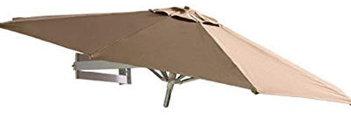 Patio Umbrella - Wall-Mounted Parasol with Metal Pole, Outdoor Sun Shade Canopy for Pool and Beach, Waterproof Sunscreen Protection