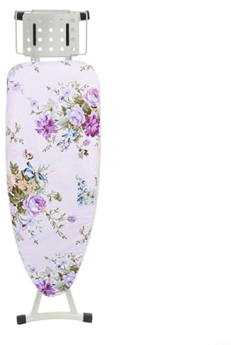 Housse de planche à repasser extra large en coton - 147 x 48 cm - Repassez vos vêtements efficacement pour protéger la planche à repasser (fleur rose)