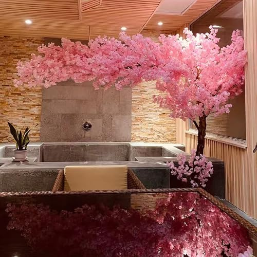2.5 * 2.5M/98 * 98in,Cerisier Artificiel - Grand Arbre à Fleurs Japonais Rose pour la Maison, Le Bureau, la Chambre à Coucher