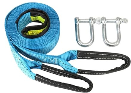 IRGVJIFR Fune di Traino Fune di Traino da 8 tonnellate, con Cinghia for Auto, con Ganci a U, grillo in Nylon ad Alta Resistenza con Luce Riflettente for rimorchio di autocarri(5M 8T)