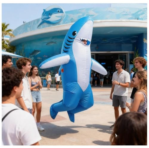 MIAOKE Costume De Requin Gonflable Pour Adultes | Facile à Porter Et Rapide à Gonfler | Costume De FêTe Amusant Pour Carnaval, Halloween, Anniversaire Et éVéNements Animaliers