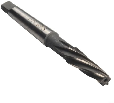 Zilimontt Taper Pin Hand Reamer 1:10 Conical Degree HSS Alloy Steel Spiral Reamer 8-20mm Diameter for Morse Taper Shank Machine and CNC Tools(10mm)