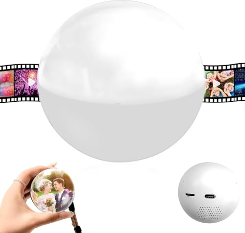 3D Ultrasound Crystal Ball Digital Photo Album,Personalized Ultrasound G-lobe,Crystal Ball Digital Video Display,Customizable Gift with Electronic Screen-Great for Couples,Pets, Memories