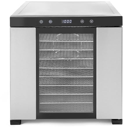MBH - Deshidratador Indrustrial de Alimentos con 10 Bandejas de Acero Inoxidable. Máquina para Deshidratar Frutas, Setas y Verduras para Hostelería.