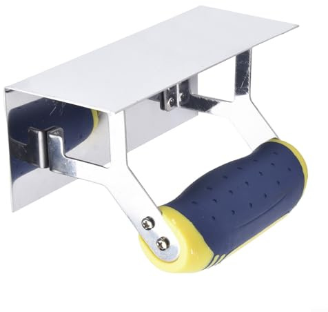 Herramienta de corte manual de hormigón de acero inoxidable para ranuradora con extremos curvados y borde radiado, mango ergonómico para acabado de cemento de yeso, sin remaches. (C)
