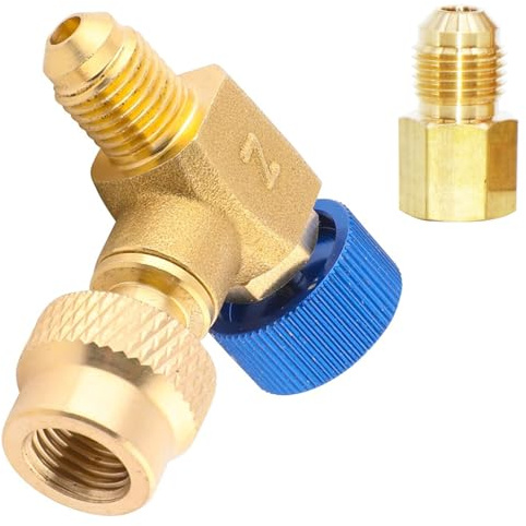 Wayfadacc Valvole Carica HVAC Angolo Retto Costruzione in Ottone Refrigeranti R22 32 R410A Carica Refrigeranti Sicurezza Liquidi