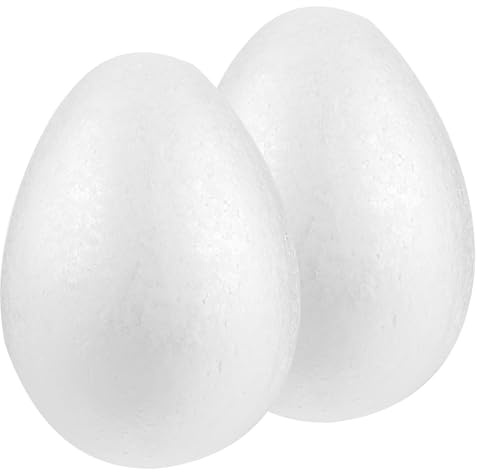 Homoyoyo 2 grandi uova di polistirolo, 7,86 pollici (circa 20 cm), grandi uova di polistirolo per lavori di Pasqua, palline bianche e lisce per fai da te, attività dell'asilo