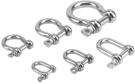 Manille en forme de D acier inoxydable 304, 1 pièce, for chaînes, levage câble métallique, Bracelets corde survie Camping plein air, gréement remorquage(D-Shackle-M4)