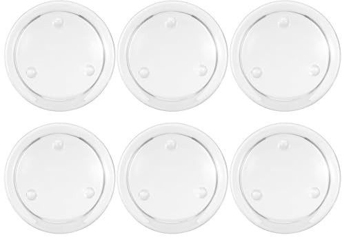 COOPHYA 6 St Transparenta Glasljushållarbrickor och Möbelvänliga Ljusfat för Blockljus och Värmeljus Elegant Glasljusdekoration för Bröllop och Festbordsdekoration