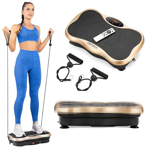 Plateforme Vibrante XP500 Gymtek - Perte de Poids, Plaque Vibrante Fitness, Appareil pour Maigrir, Machine Sport Maison (Doré)