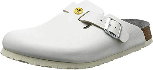 Birkenstock Original Boston ESD Leather Narrow Width, White L6 M4 37,0