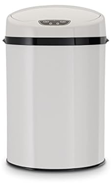 Echtwerk Büro-/Bad-/Kosmetikabfalleimer, Mülleimer mit Sensor, Touchless Abfalleimer, elektrischer Müllbehälter, Infrarot Bewegungssensor, Korpus aus Edelstahl, Fassungsvermögen 9 Liter, INOX WHITE