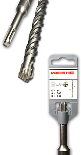 WERHE Profi SDS Plus Betonbohrer 14 x 600 mm Hammerbohrer Steinbohrer Beton Bohrer