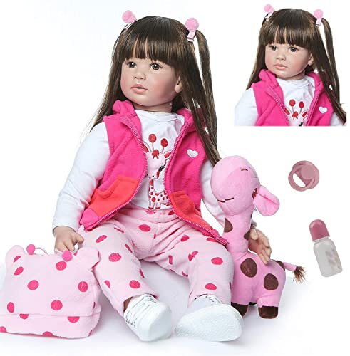 ZIYIUI Lebensecht 24 Zoll 60cm Reborn Babypuppe Mädchen weiches Silikon Vinyl Qualität Realistisch Handgemacht Reborn Toddler Dolls