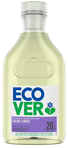 Ecover Detergente Color Flor de manzana & Freesie (1L/20 lavados), detergente líquido con ingredientes vegetales, detergente de color para conservar y proteger la ropa