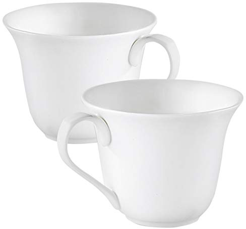 Rosenstein & Söhne Henkel-Tassen für Kaffee: 2er-Set Porzellan-Tassen in Herzform (für Tees, Tasse Herzformn, Tee)