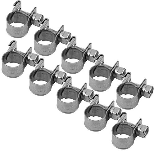 DEWIN Schlauchklemmen Set, Schlauchschellen Set Edelstahl Mini Kraftstoffleitung Rohr Schlauchklemmen 8mm-10mm 10 Stück