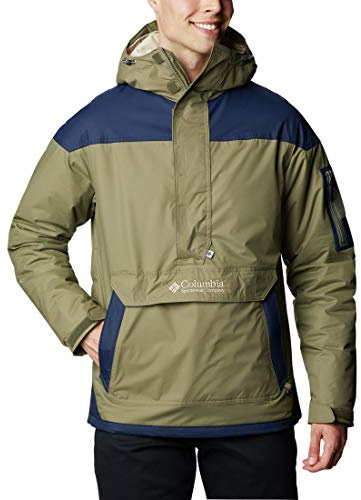 Columbia Challenger Insulated Pullover, Anorak hiver Homme, Stone Green/Collegiate Navy, Taille L