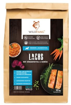 Wildfang® Trockenfutter für Hunde 2kg – Premium Hundetrockenfutter mit Lachs, Getreidefrei & glutenfrei, mit natürlichen Zutaten, ohne Zuckerzusatz, Welpenfutter trocken für Hunde – 1er Pack