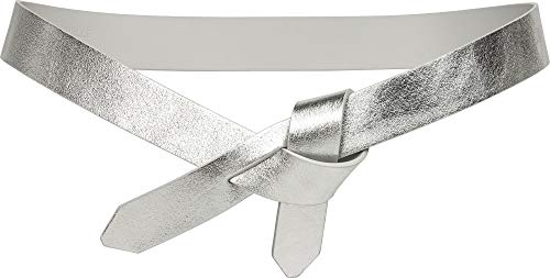 Caspar GU327 Damen Leder Taillengürtel, Gürtelgröße:75 [für Körperumfang 71-75 cm], Farbe:silber
